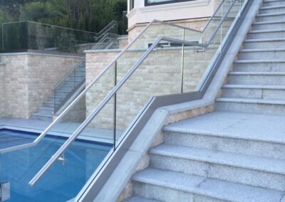 Direct Glass 12mm Frameless Glass Railing(Outside) silver railing