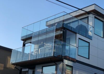 Direct Glass 12mm Frameless Outside Glass Railing 2 levels