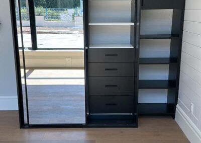 Direct Glass Closet with mirror door black